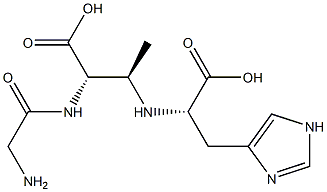 (2S,3R)-2-[グリシルアミノ]-3-[[(1S)-2-(1H-イミダゾール-4-イル)-1-カルボキシエチル]アミノ]酪酸 化学構造式