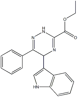 5-(1H-Indol-3-yl)-3-(ethoxycarbonyl)-6-phenyl-2,5-dihydro-1,2,4-triazine Struktur