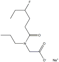 N-(4-Fluorohexanoyl)-N-propylglycine sodium salt Struktur