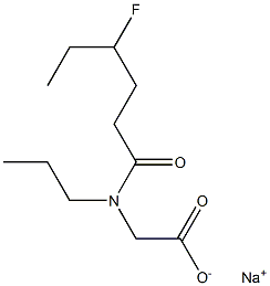 N-(4-フルオロヘキサノイル)-N-プロピルグリシンナトリウム 化学構造式