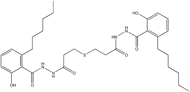 3,3'-Thiodi[propionic acid N'-(6-hexylsalicyloyl) hydrazide] Struktur