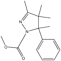 4,5-ジヒドロ-3,4,4,5-テトラメチル-5-フェニル-1H-ピラゾール-1-カルボン酸メチル 化学構造式