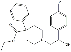 1-[2-Hydroxy-2-(4-bromophenyl)ethyl]-4-phenylpiperidine-4-carboxylic acid ethyl ester,,结构式