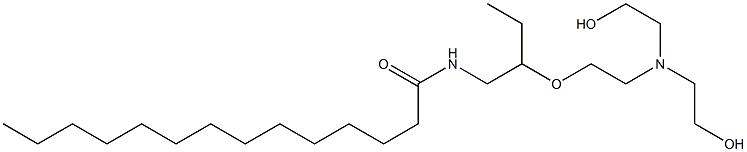 N-[2-[2-[ビス(2-ヒドロキシエチル)アミノ]エトキシ]ブチル]ミリストアミド 化学構造式
