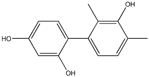 2',4'-Dimethyl-1,1'-biphenyl-2,3',4-triol Struktur
