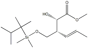 (2S,3R,4E)-2-Hydroxy-3-[[[(1,1,2-trimethylpropyl)dimethylsilyl]oxy]methyl]-4-hexenoic acid methyl ester Struktur