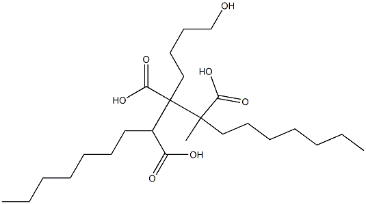 Butane-1,2,3-tricarboxylic acid 2-(4-hydroxybutyl)1,3-diheptyl ester Structure