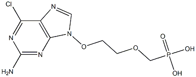 9-[2-(ホスホノメトキシ)エトキシ]-2-アミノ-6-クロロ-9H-プリン 化学構造式