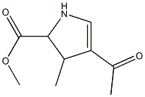 3-Acetyl-4,5-dihydro-4-methyl-1H-pyrrole-5-carboxylic acid methyl ester Structure