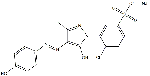 4-Chloro-3-[4-(p-hydroxyphenylazo)-3-methyl-5-hydroxy-1H-pyrazol-1-yl]benzenesulfonic acid sodium salt,,结构式