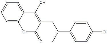 3-[2-(4-クロロフェニル)プロピル]-4-ヒドロキシ-2H-1-ベンゾピラン-2-オン 化学構造式