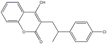 3-[2-(4-Chlorophenyl)propyl]-4-hydroxy-2H-1-benzopyran-2-one,,结构式