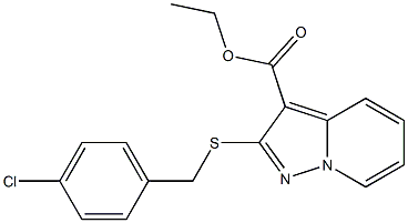 2-[[(4-Chlorophenyl)methyl]thio]pyrazolo[1,5-a]pyridine-3-carboxylic acid ethyl ester,,结构式