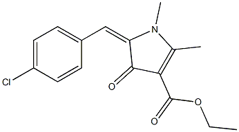 1,2-Dimethyl-4-oxo-5-(4-chlorobenzylidene)-2-pyrroline-3-carboxylic acid ethyl ester 结构式