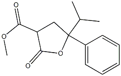 Tetrahydro-2-oxo-5-phenyl-5-isopropylfuran-3-carboxylic acid methyl ester Struktur