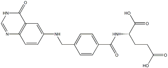 N-[4-[(3,4-Dihydro-4-oxoquinazolin)-6-ylaminomethyl]benzoyl]-L-glutamic acid,,结构式