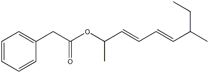 フェニル酢酸1,6-ジメチル-2,4-オクタジエニル 化学構造式