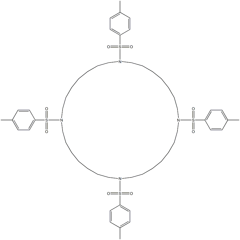 1,9,17,25-Tetrakis(4-methylphenylsulfonyl)-1,9,17,25-tetraazacyclodotriacontane,,结构式