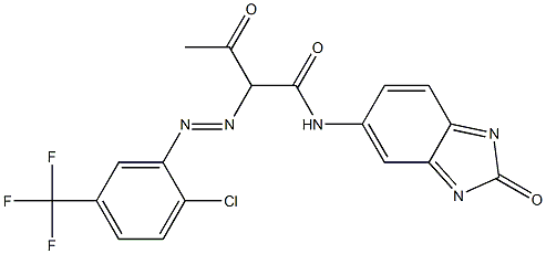 5-[2-(2-Chloro-5-trifluoromethylphenylazo)acetoacetylamino]-2H-benzimidazol-2-one,,结构式