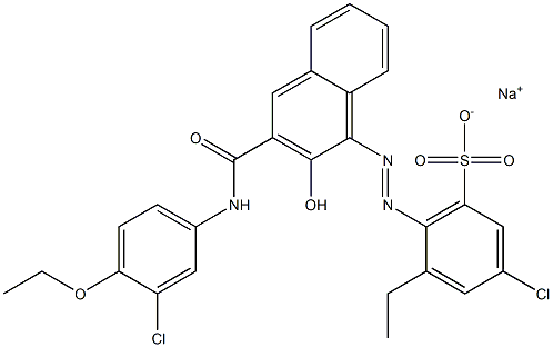 3-Chloro-5-ethyl-6-[[3-[[(3-chloro-4-ethoxyphenyl)amino]carbonyl]-2-hydroxy-1-naphtyl]azo]benzenesulfonic acid sodium salt