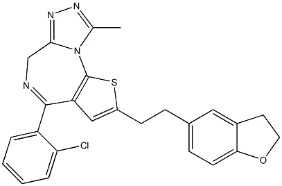 4-(2-Chlorophenyl)-2-[2-[(2,3-dihydrobenzofuran)-5-yl]ethyl]-9-methyl-6H-thieno[3,2-f][1,2,4]triazolo[4,3-a][1,4]diazepine