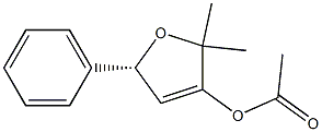 Acetic acid [(R)-2,5-dihydro-2,2-dimethyl-5-phenylfuran]-3-yl ester 结构式