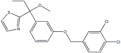 2-[1-Methoxy-1-[3-(3,4-dichlorobenzyloxy)phenyl]propyl]thiazole Struktur