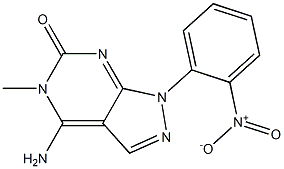 4-Amino-1-(2-nitrophenyl)-5-methyl-1H-pyrazolo[3,4-d]pyrimidin-6(5H)-one,,结构式