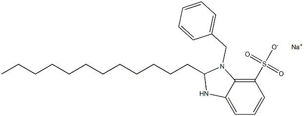 1-Benzyl-2,3-dihydro-2-dodecyl-1H-benzimidazole-7-sulfonic acid sodium salt,,结构式