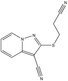 2-[(2-Cyanoethyl)thio]pyrazolo[1,5-a]pyridine-3-carbonitrile,,结构式