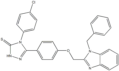 5-[4-[(1-Benzyl-1H-benzimidazol-2-yl)methoxy]phenyl]-4-(p-chlorophenyl)-2H-1,2,4-triazole-3(4H)-thione,,结构式