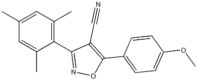 5-(4-Methoxyphenyl)-3-(2,4,6-trimethylphenyl)-isoxazole-4-carbonitrile Struktur