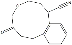 1-Cyano-1,2,3,4,6,7,8,9-octahydro-5-benzoxacycloundecin-6-one Struktur