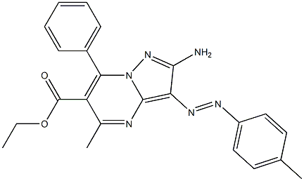 2-Amino-3-(4-methylphenylazo)-5-methyl-7-phenylpyrazolo[1,5-a]pyrimidine-6-carboxylic acid ethyl ester Structure