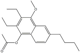 1-Acetoxy-2-ethyl-3-ethyl-4-methoxy-6-butylnaphthalene,,结构式