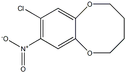 (2,3,4,5-Tetrahydro-8-chloro-9-nitro-1,6-benzodioxocin) Struktur
