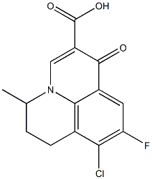 6,7-Dihydro-9-fluoro-5-methyl-8-chloro-1-oxo-1H,5H-benzo[ij]quinolizine-2-carboxylic acid Struktur