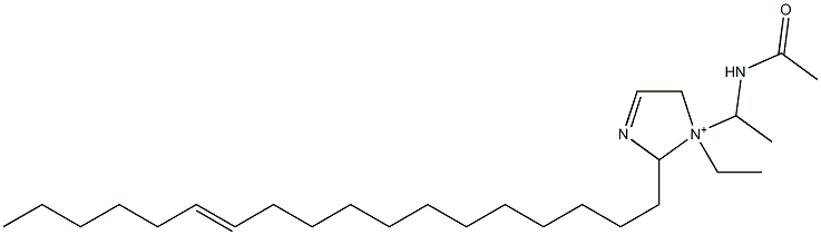 1-[1-(アセチルアミノ)エチル]-1-エチル-2-(12-オクタデセニル)-3-イミダゾリン-1-イウム 化学構造式