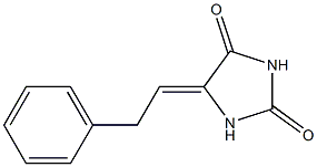5-(2-フェニルエチリデン)イミダゾリジン-2,4-ジオン 化学構造式