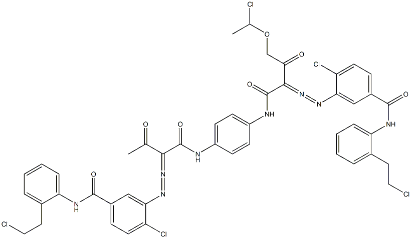 3,3'-[2-[(1-Chloroethyl)oxy]-1,4-phenylenebis[iminocarbonyl(acetylmethylene)azo]]bis[N-[2-(2-chloroethyl)phenyl]-4-chlorobenzamide] Structure