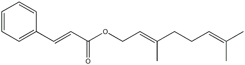 3-フェニルプロペン酸(E)-3,7-ジメチル-2,6-オクタジエニル 化学構造式