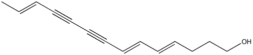 (2E,8E,10E)-2,8,10-テトラデカトリエン-4,6-ジイン-14-オール 化学構造式