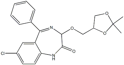 1,3-Dihydro-7-chloro-3-[(2,2-dimethyl-1,3-dioxolan-4-yl)methoxy]-5-phenyl-2H-1,4-benzodiazepin-2-one Struktur