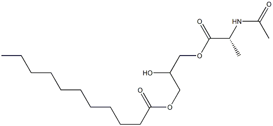 1-[(N-アセチル-D-アラニル)オキシ]-2,3-プロパンジオール3-ウンデカノアート 化学構造式
