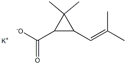 3-Isobutenyl-2,2-dimethyl-1-cyclopropanecarboxylic acid potassium salt Struktur
