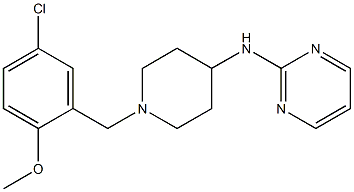 2-[[1-(5-クロロ-2-メトキシベンジル)-4-ピペリジル]アミノ]ピリミジン 化学構造式