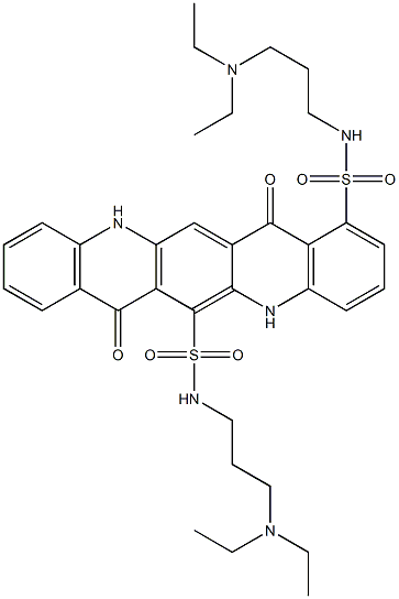 N,N'-Bis[3-(diethylamino)propyl]-5,7,12,14-tetrahydro-7,14-dioxoquino[2,3-b]acridine-1,6-disulfonamide Structure