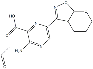 [2-アミノ-5-[(3a,5,6,7a-テトラヒドロ-4H-ピラノ[3,2-d]イソオキサゾール)-3-イル]ピラジン-3-カルボン酸エチル]1-オキシド 化学構造式