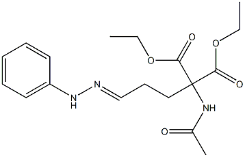 1-アセチルアミノ-4-(2-フェニルヒドラゾノ)-1,1-ブタンジカルボン酸ジエチル 化学構造式