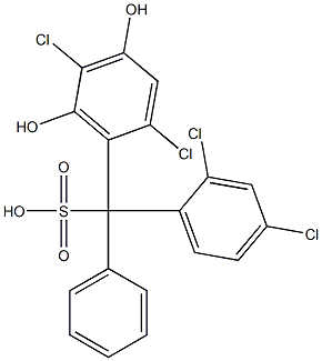 (2,4-Dichlorophenyl)(2,5-dichloro-4,6-dihydroxyphenyl)phenylmethanesulfonic acid Structure